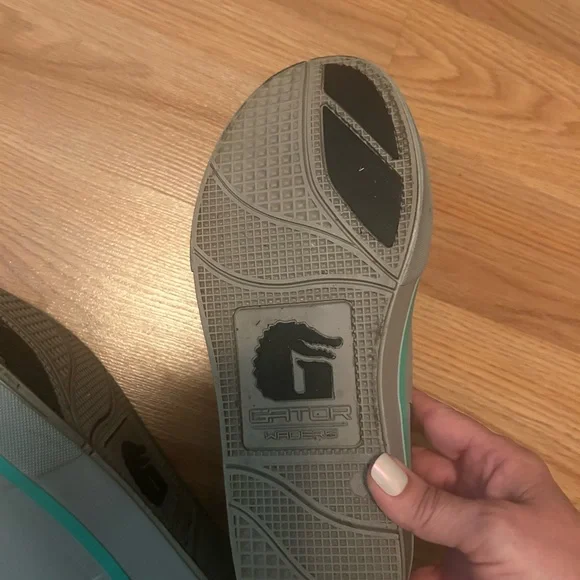 Waterproof Gray & Teal Slip-On Women's Rain Boots - Picture 4 of 5